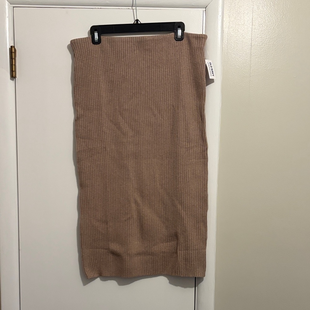 Old Navy Brown Ribbed Pencil Skirt